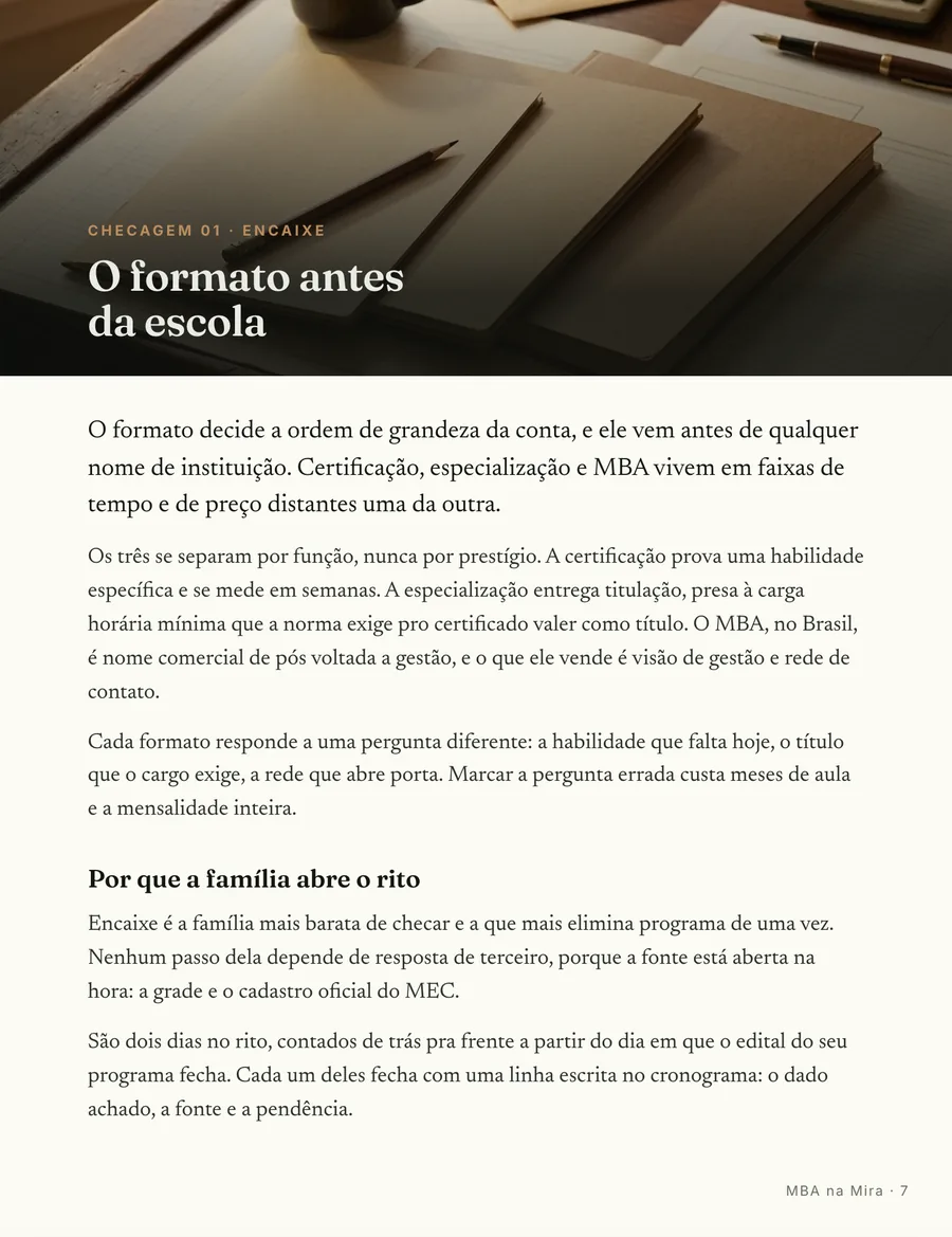 Abertura de checagem: Cada checagem abre em cena, do formato do programa à bolsa que já fechou